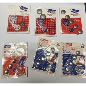 Lot Vintage Prims Metal Cover Your Own Buttons Self  Sewing And Snap Fasteners